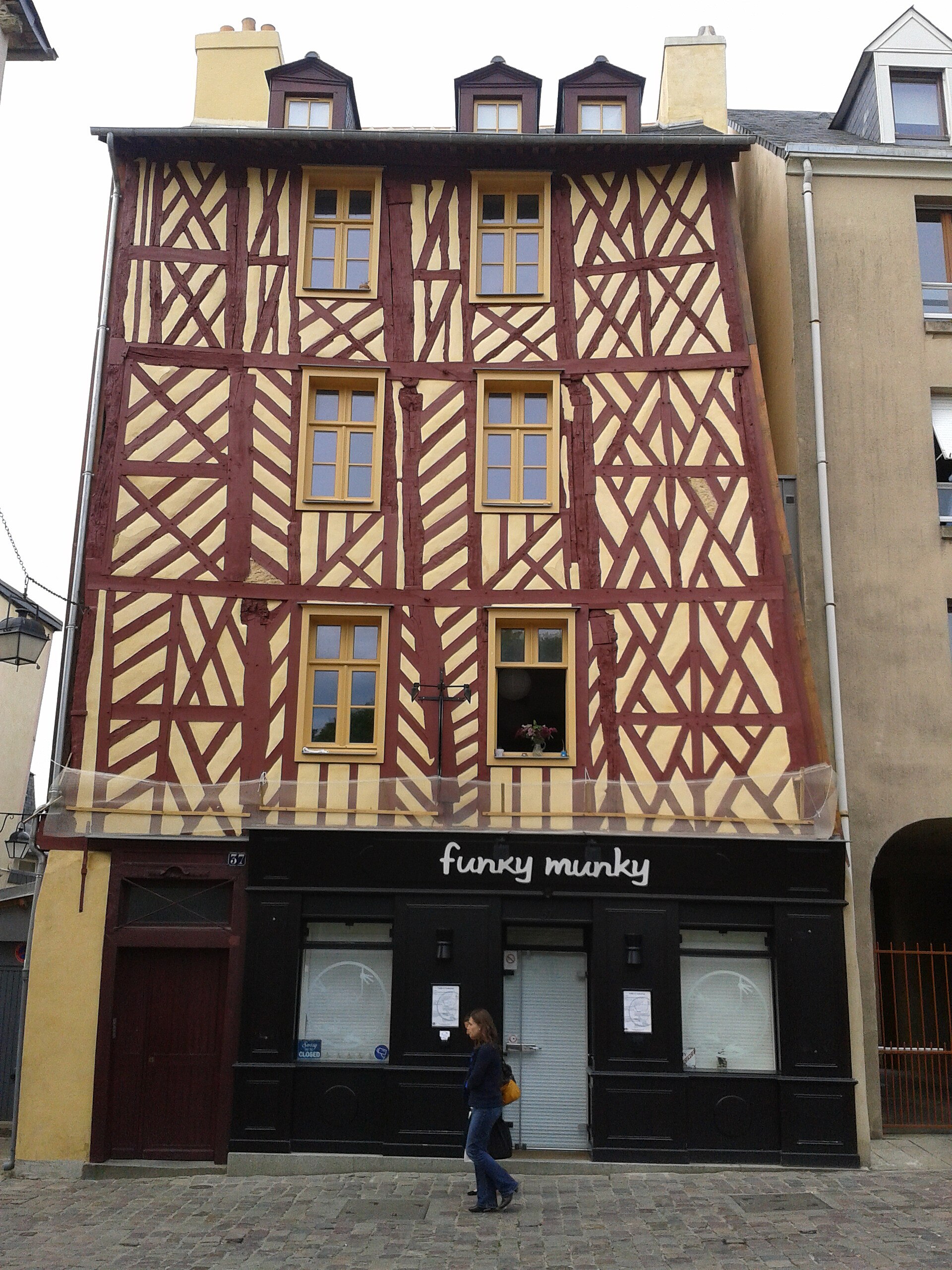 Maison à pans de bois, rue Saint-Mélaine à Rennes